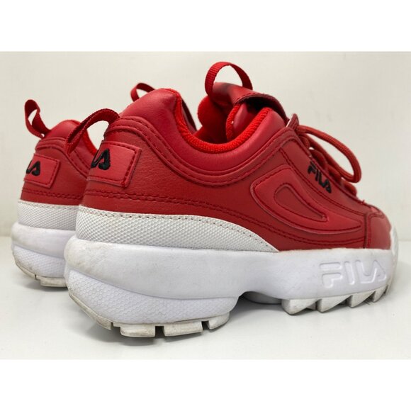 Fila Disruptor II Premium Womens Size 7 Sneakers Red White Chunky Shoe - Picture 9 of 10